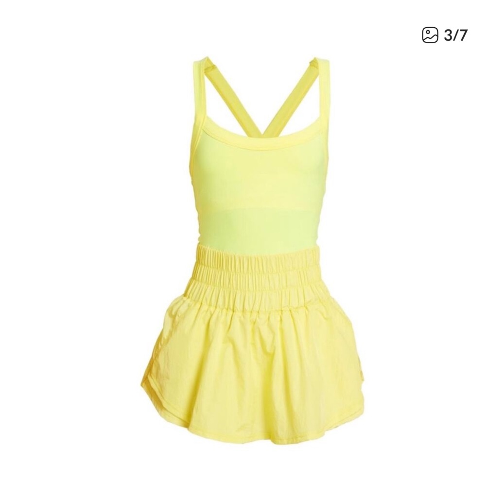 Free people movement Way Home skort romper in Lemon Verbena Medium - Picture 5 of 13